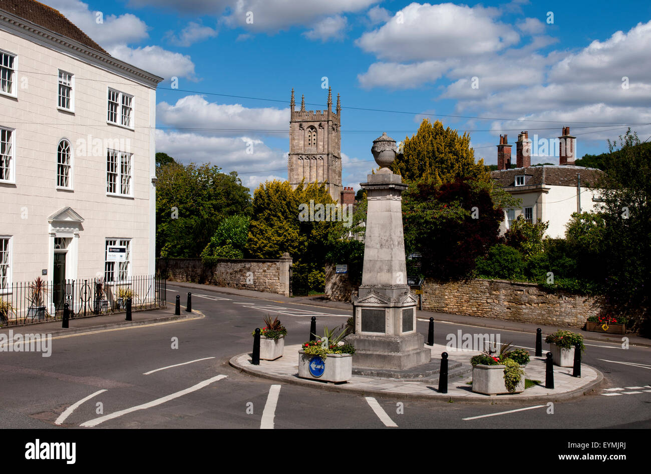 War memorial and St. Mary`s Church, WottonunderEdge, Gloucestershire